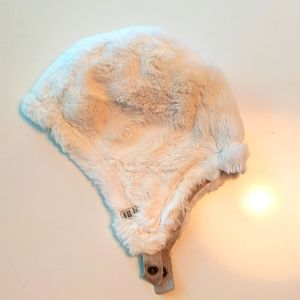 EUC Jean Bourget baby winter hat snaps and furry